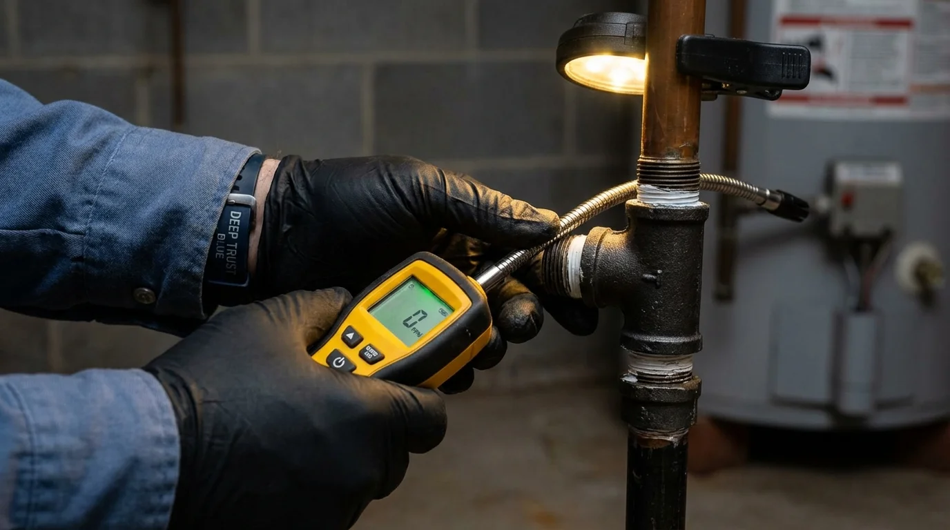 Gas leak detection with electronic sniffer by Johns Plumbing LLC in Bunkie