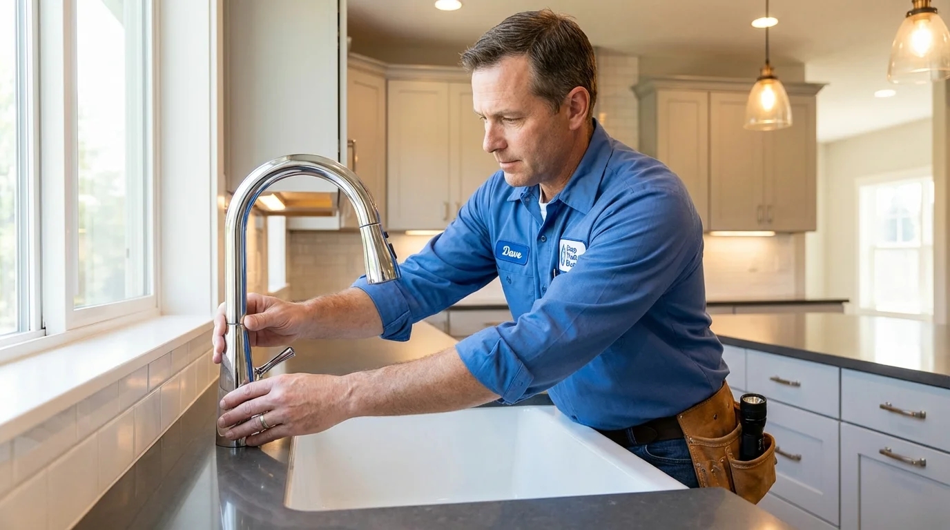 Kitchen faucet installation by Johns Plumbing LLC in Bunkie