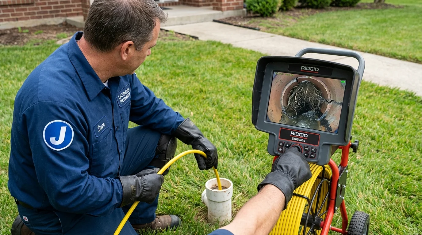 Sewer camera inspection being performed by Johns Plumbing LLC in Bunkie